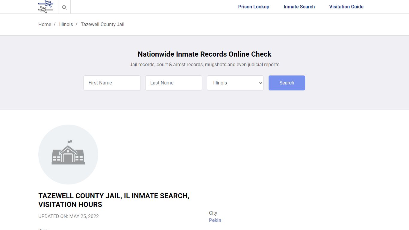 Tazewell County Jail, IL Inmate Search, Visitation Hours